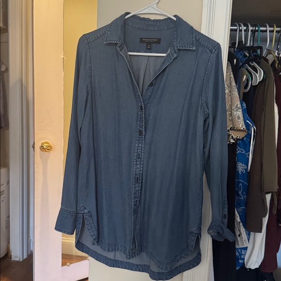 Banana Republic Chambray Button-Up Shirt - Blue - Picture 4 of 5